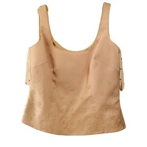 NWT KIR champagne satin jeweled Tank Top